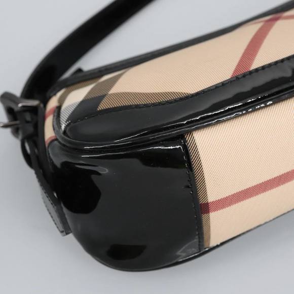 BURBERRY Nova Check Shoulder Bag PVC Beige Silver Auth 96954 - Picture 16 of 16